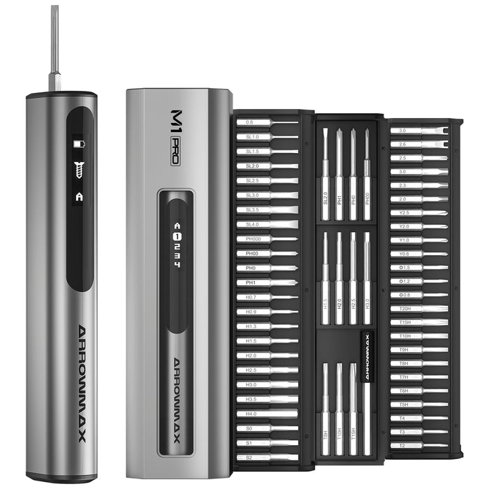 M1 PRO Electric Screwdriver With Alu Case (60 in 1) 10kgf.cm Space Gray(AM-230713-G)