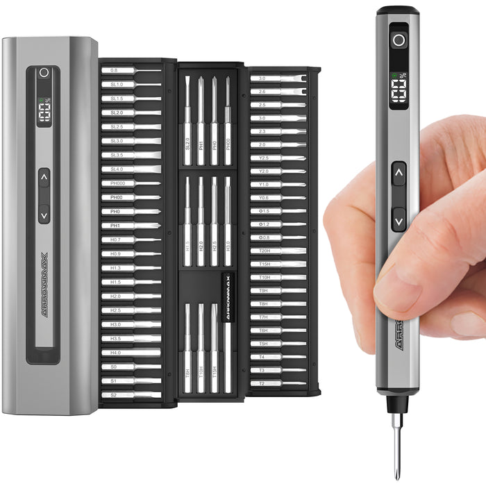SES NANO Electric Screwdriver With Alu Case (60 in 1) 5kgf.cm Space Gray(AM-230411-G)