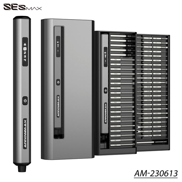 SES MAX Smart Motion Control Electric Screwdriver With Alu Case (70 in 1)(AM-230613)