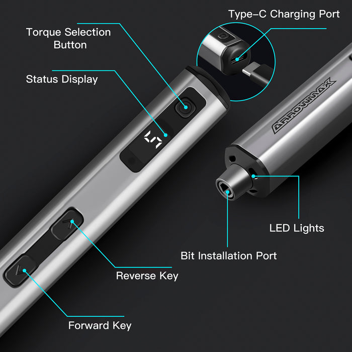 SES NANO Electric Screwdriver With Alu Case (60 in 1) 5kgf.cm Space Gray(AM-230411-G)