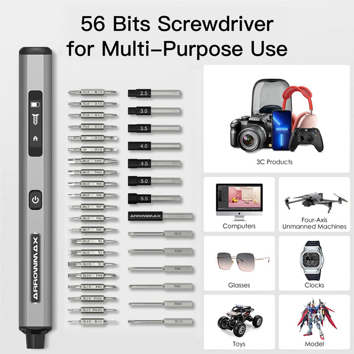 SES MAX Smart Motion Control Electric Screwdriver With Alu Case (70 in 1)(AM-230613)