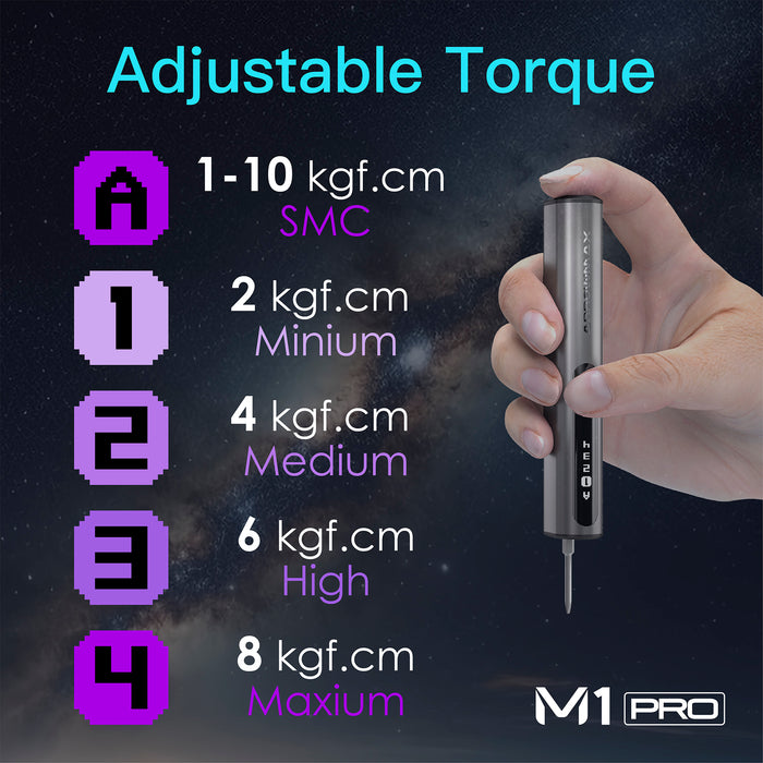 M1 PRO Electric Screwdriver With Alu Case (60 in 1) 10kgf.cm Space Gray(AM-230713-G)