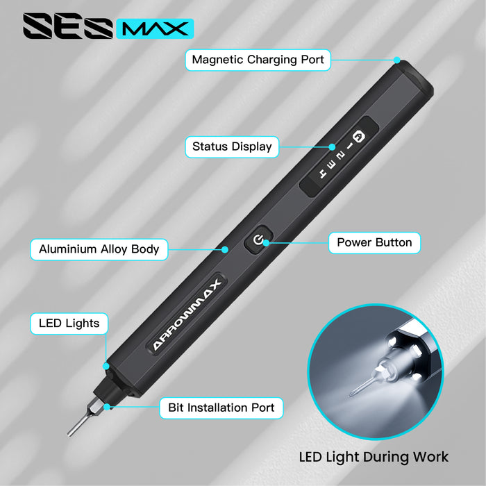SES MAX Smart Motion Control Electric Screwdriver With Alu Case (70 in 1)(AM-230613)