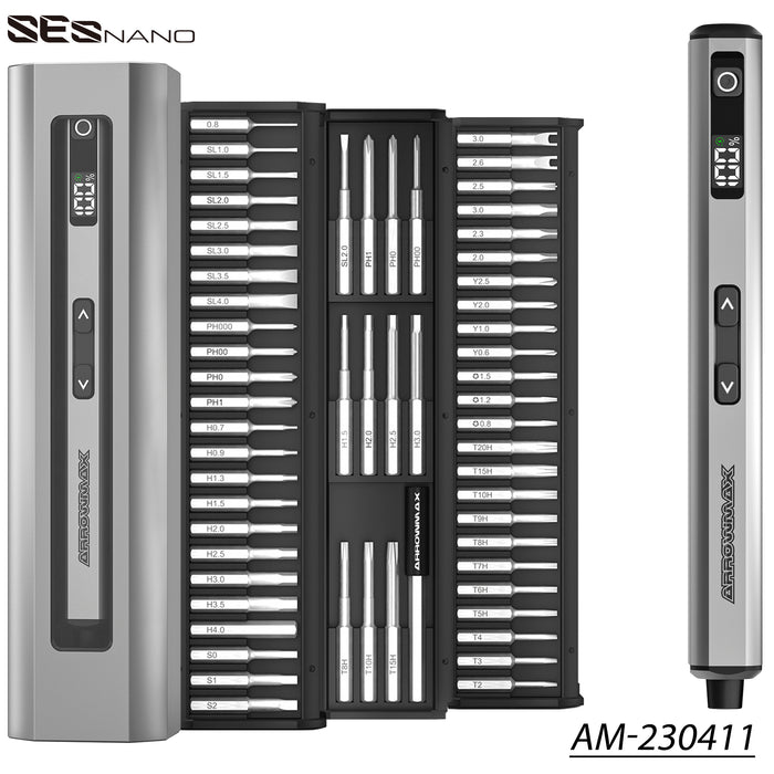 SES NANO Electric Screwdriver With Alu Case (60 in 1) 5kgf.cm Space Gray(AM-230411-G)