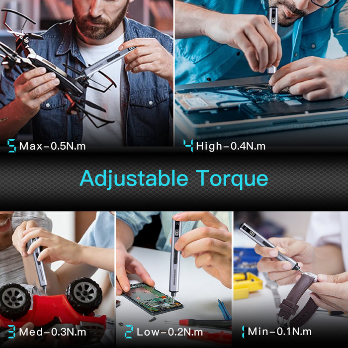 SES NANO Electric Screwdriver With Alu Case (60 in 1) 5kgf.cm Space Gray(AM-230411-G)