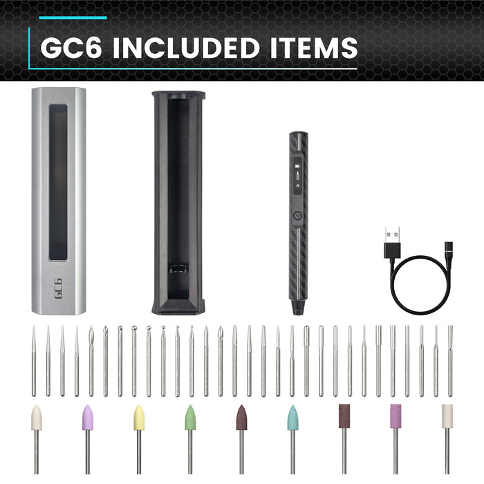 GC6 Smart Electric Engraving & Polishing Pen With Alu Case (39 in 1) Space Black(AM-230316)