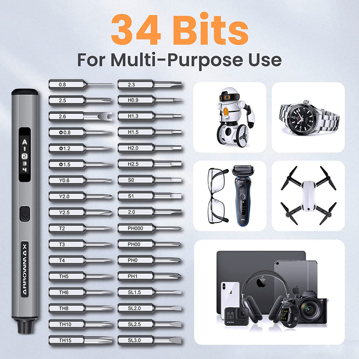 SES PRO Smart Motion Control Electric Screwdriver With Alu Case (34 in 1)(AM-199913)