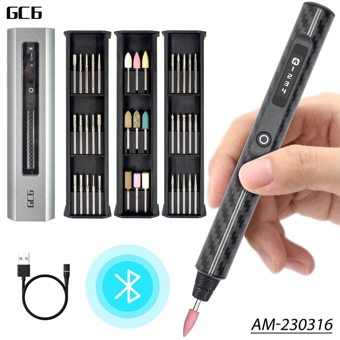 AM-230316 GC6 Smart Electric Engraving & Polishing Pen With Alu Case (39 in 1) Space Black