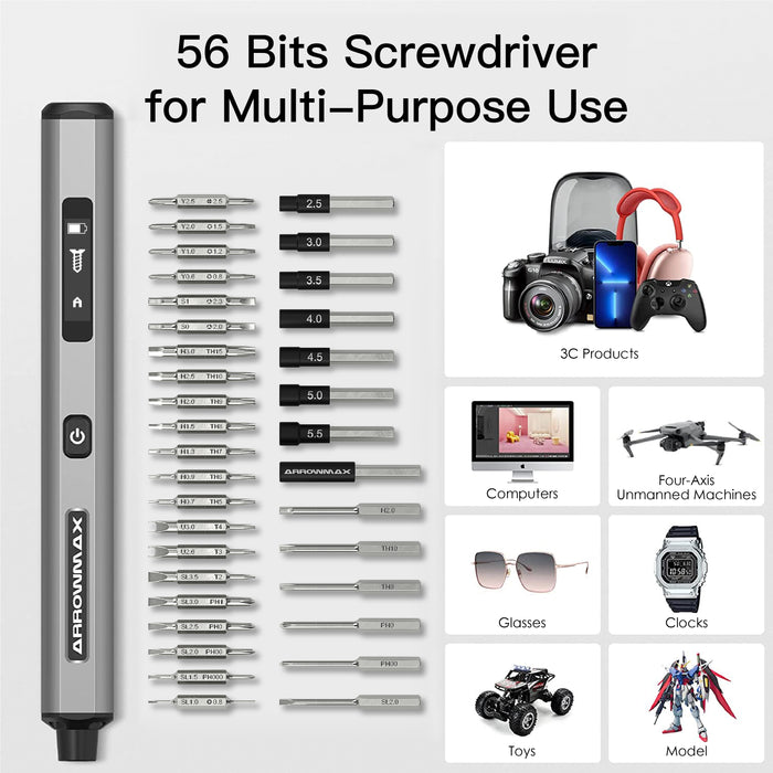 AM-230613 SES MAX Smart Motion Control Electric Screwdriver With Alu Case (70 in 1)