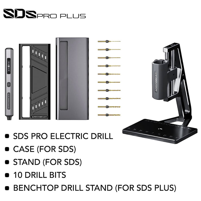 AM-199974 SDS PRO PLUS Smart Motion Control Mini Electric Drill With Alu Case + Benchtop Drill Press