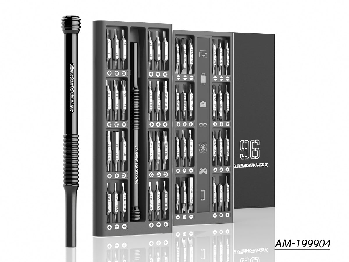 AM Premium Precision Screwdriver Set With Alu Case (96 in 1) Black(AM ...