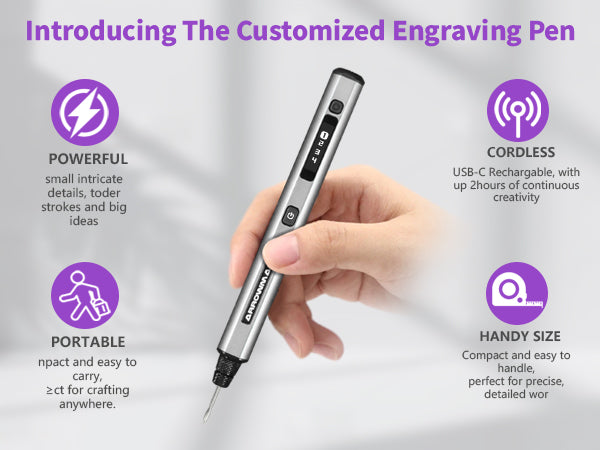 SGS Electric Engraving Pen With 30 Bits Space Gray(AM-230412-G)