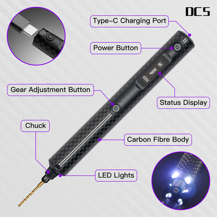 DC5 Electric Drill Carbon Fibre(AM-230975)