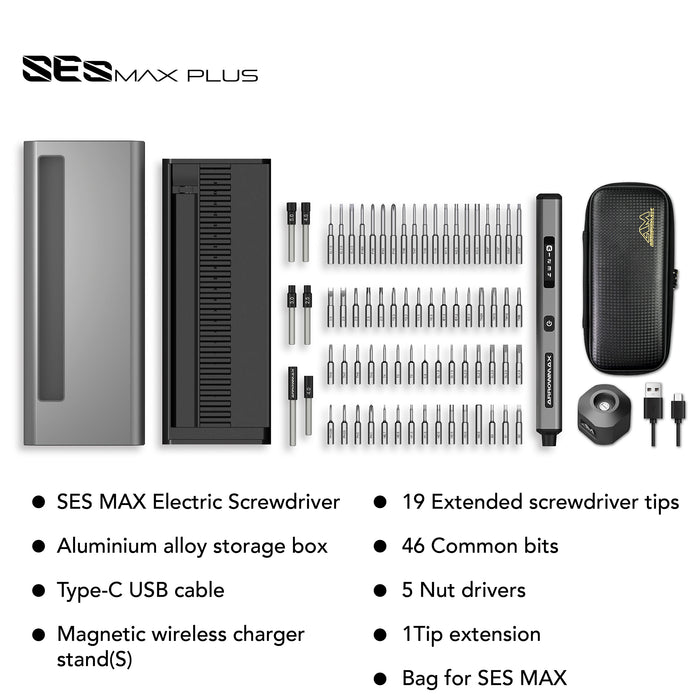 SES MAX Smart Motion Control Electric Screwdriver With Alu Case (70 in 1)